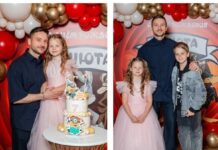 Дизайнерское платье и торжество в красных тонах: Лазарев показал яркие кадры с дня рождения дочки